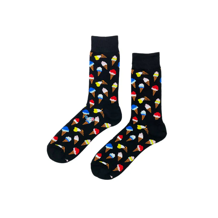 ICE CREAM CONE Socks Fits All, 70% Cotton, 25% Spandex, 5% Elastic