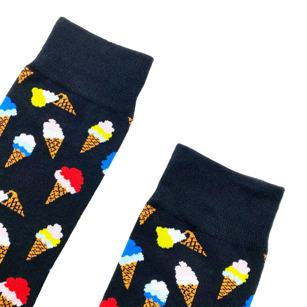 ICE CREAM CONE Socks Fits All, 70% Cotton, 25% Spandex, 5% Elastic