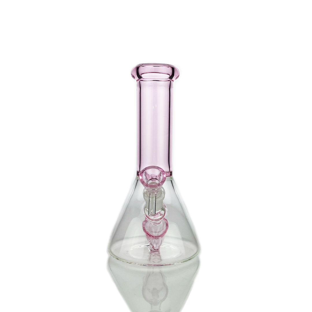 8" Pink Heart Beaker Shower Water Pipe Bong with 14mm Male Bowl