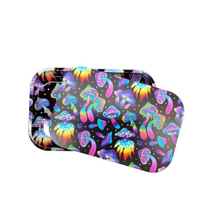 Mushroom Magnetic Lid Metal Rolling Tray Medium Size