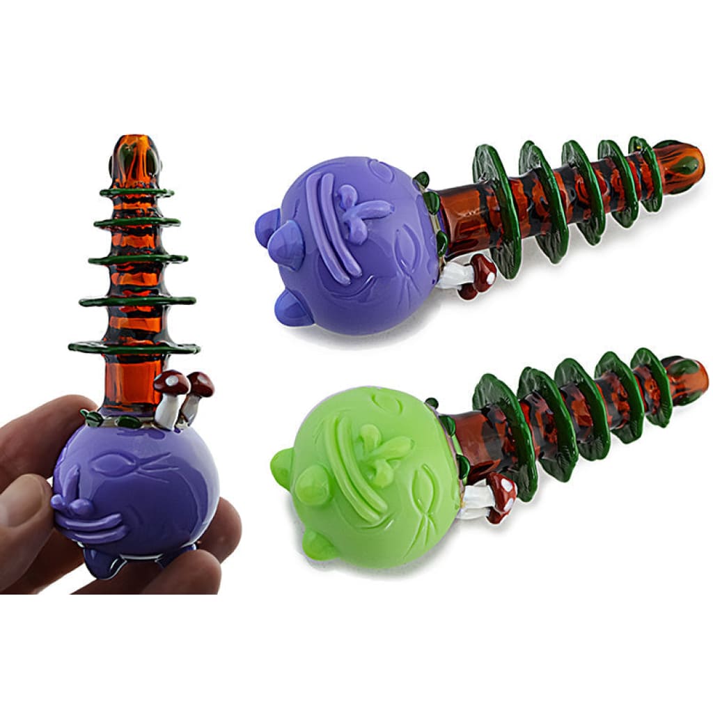 Mushroom Pine Tree Glass Pipe - Make Your Sesh Stand Out!