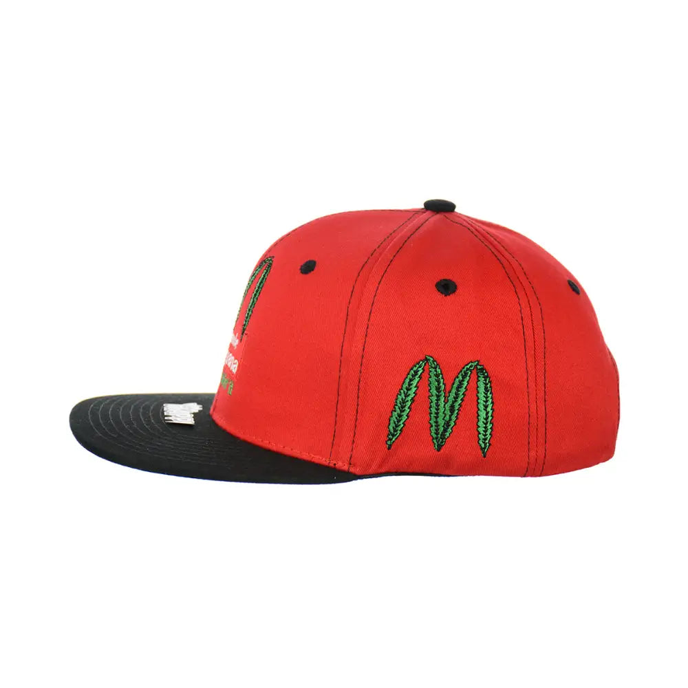 ORGANIC LEAF Embroidered Snapback Hat 100% Cotton