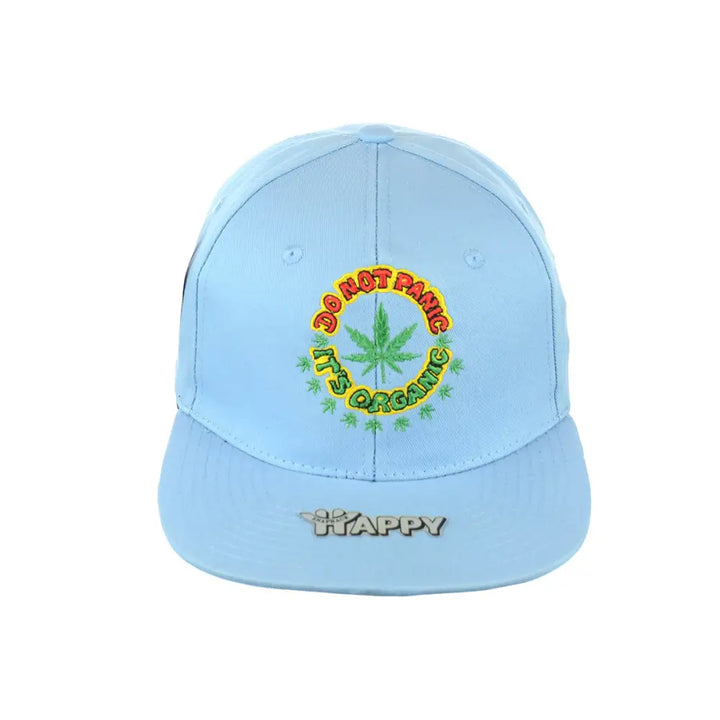 DO NOT PANIC Leaf Embroidered Snapback Hat 100% Cotton