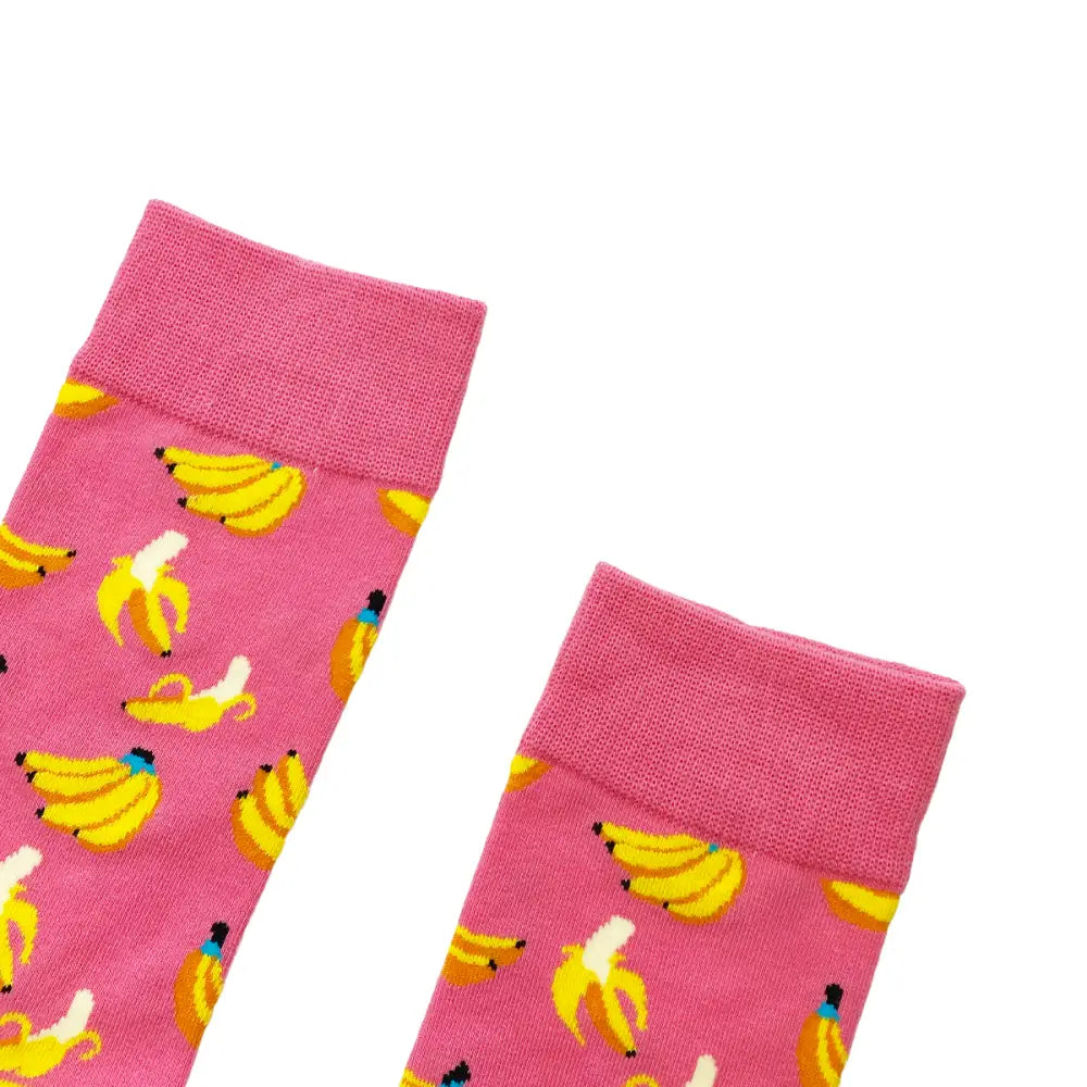 PINK BANANA Socks Fits All, 70% Cotton, 25% Spandex, 5% Elastic