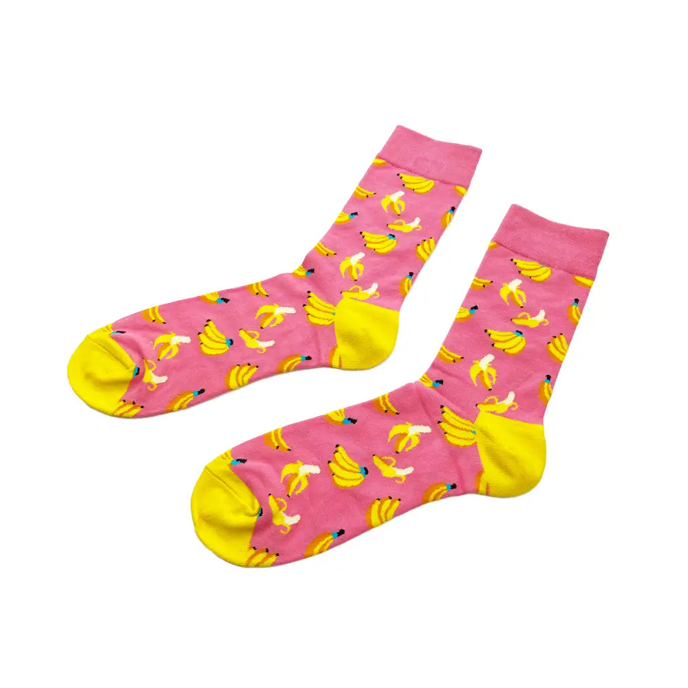 PINK BANANA Socks Fits All, 70% Cotton, 25% Spandex, 5% Elastic