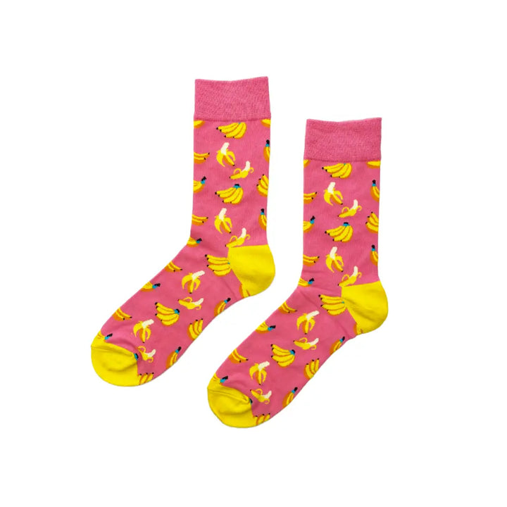 PINK BANANA Socks Fits All, 70% Cotton, 25% Spandex, 5% Elastic