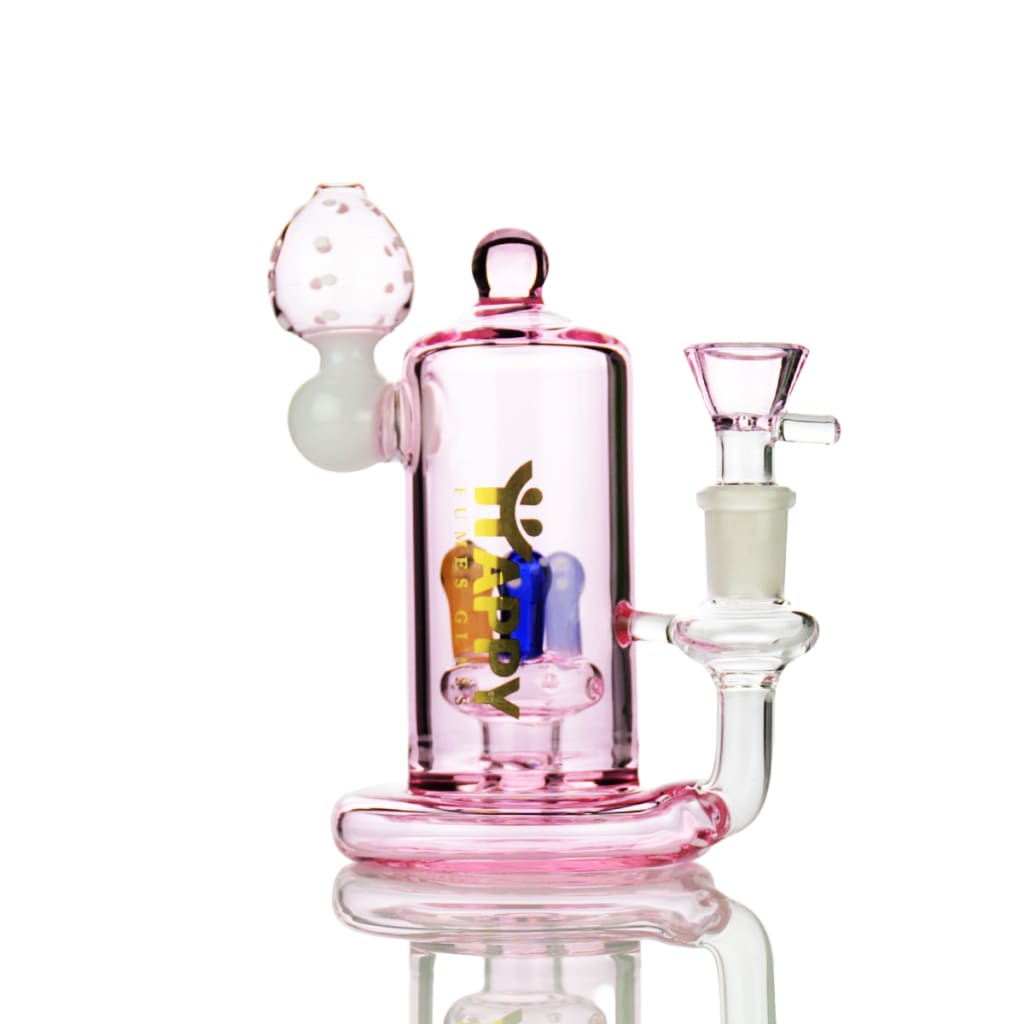 Pink Glass Mushroom Shower With 14mm Male Bowl