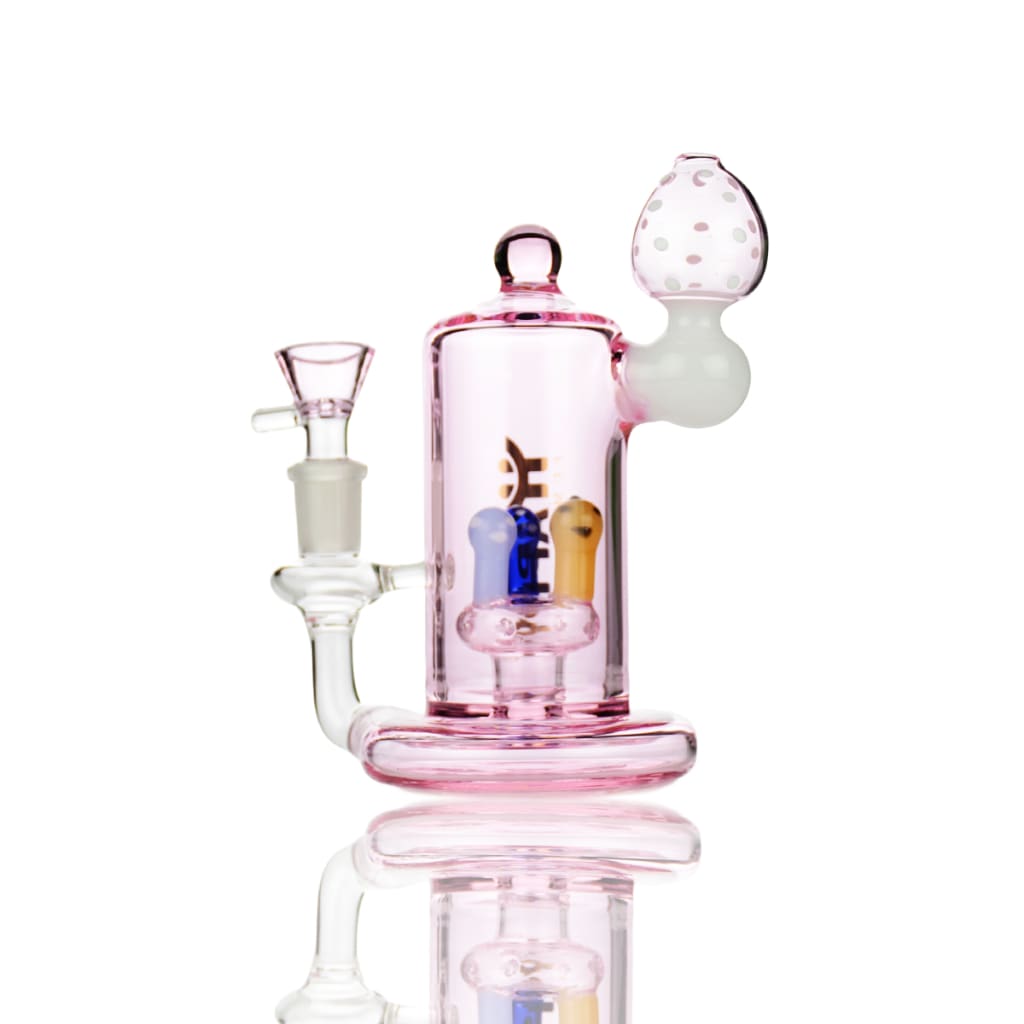 Pink Glass Mushroom Shower With 14mm Male Bowl