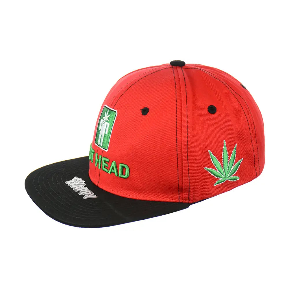 POT HEAD Leaf Embroidered Snapback Hat 100% Cotton