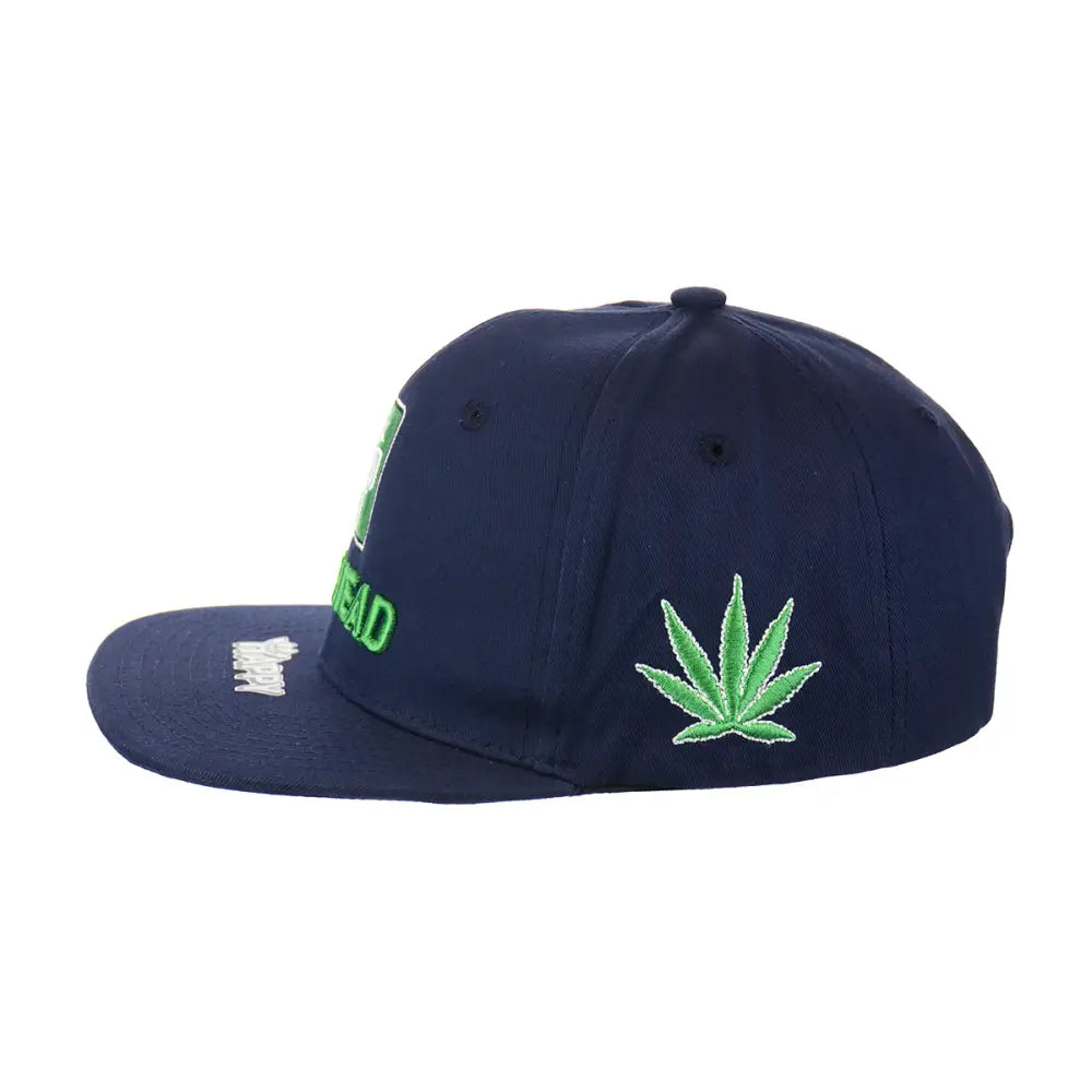 POT HEAD Leaf Embroidered Snapback Hat 100% Cotton