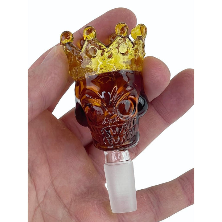 Skull & Crown Glass Bong Bowl - Deepest Bowls For Fat Packs