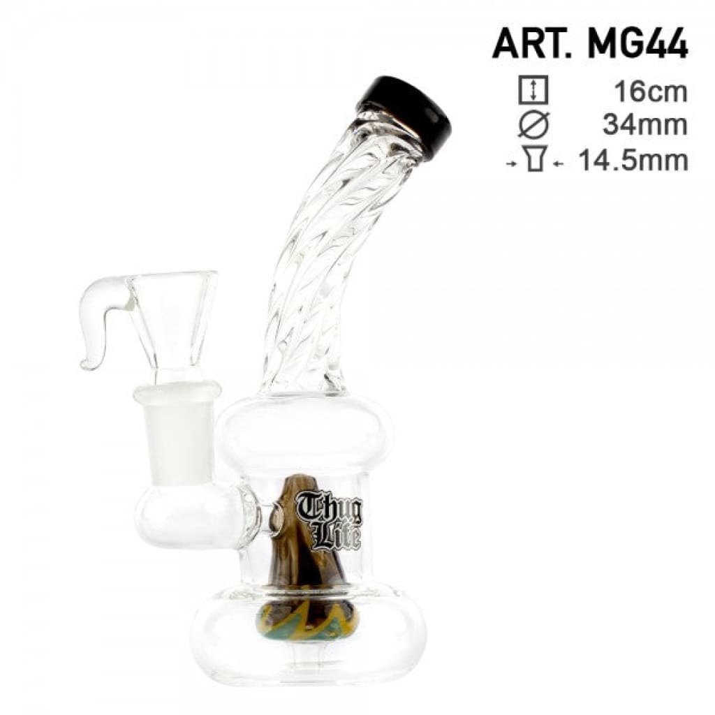 Shaped Rasta Water Pipe With Spiral Neck Design