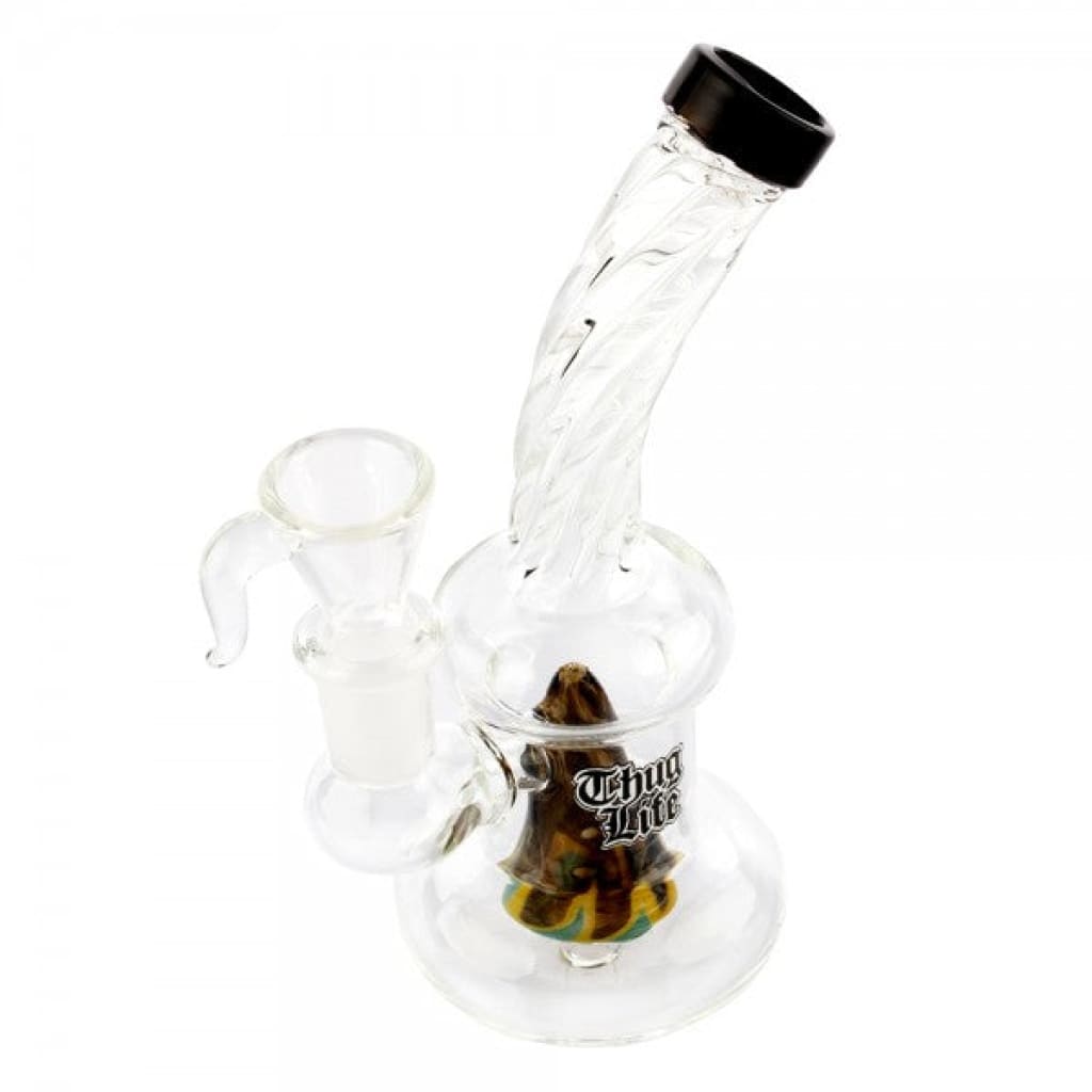 Shaped Rasta Water Pipe With Spiral Neck Design