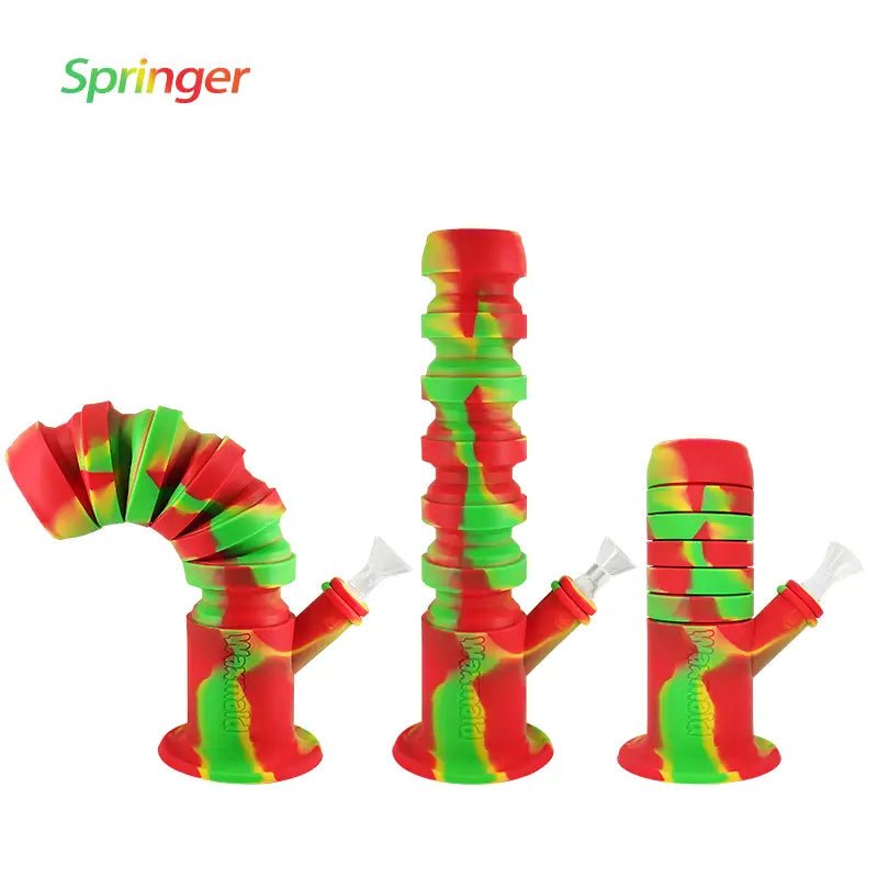 Waxmaid Springer Collapsible Silicone Water Pipe with Rotatable Mouthpiece