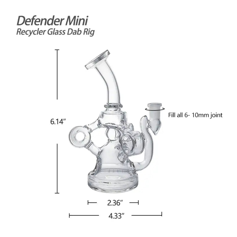 Defender Mini Glass Dab Rig for Smooth Hits and Durability