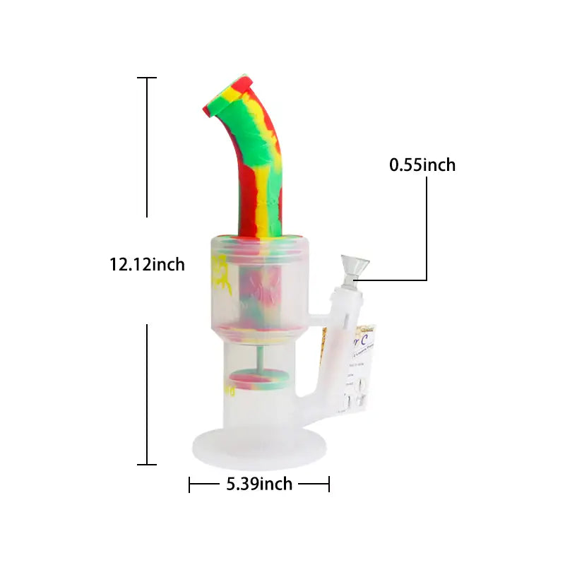 Waxmaid Crystor S Transparent Silicone Glass Water Pipe With Ice Catcher