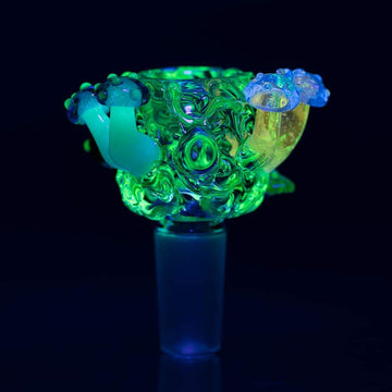 Empire Glassworks Cosmic Forest 14mm Bong Bowl Uv Reactive Glass