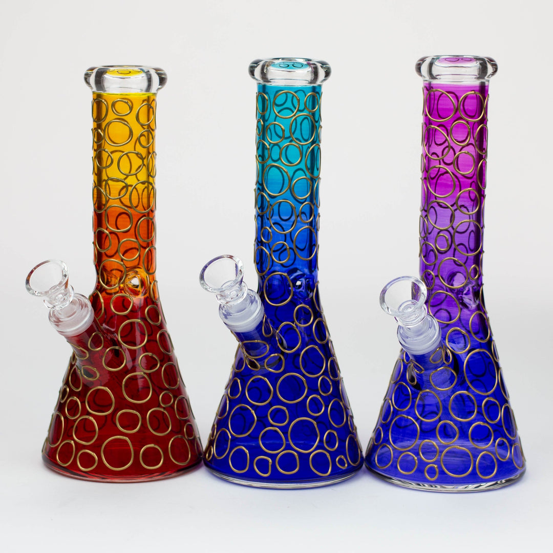 3D Texture color dots beaker glass pipes 10"_0