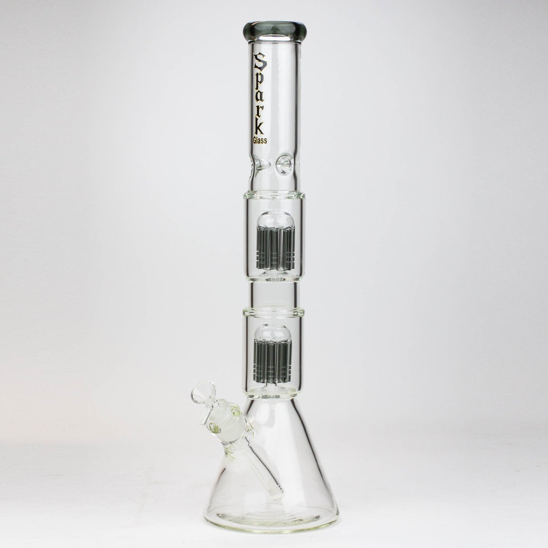 Spark 7 mm double percolator glass water pipes 19"_7