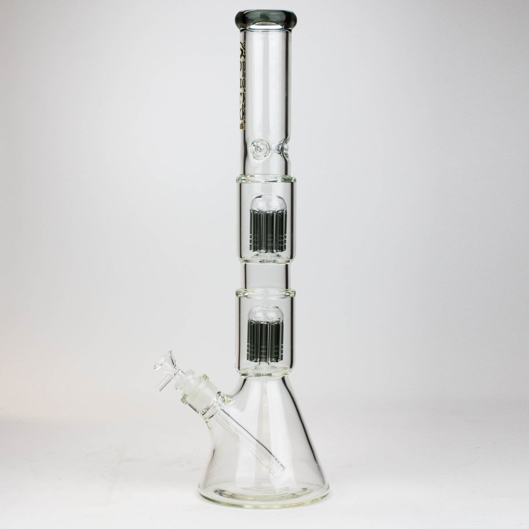 Spark 7 mm double percolator glass water pipes 19"_8