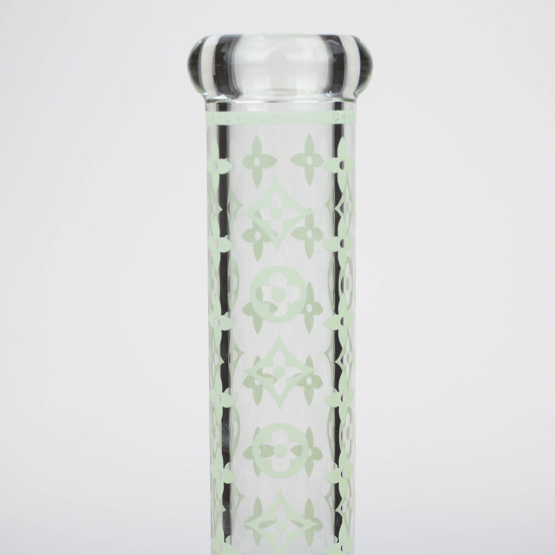 Luxury Pattern glow in the dark 7mm glass beaker pipes_4