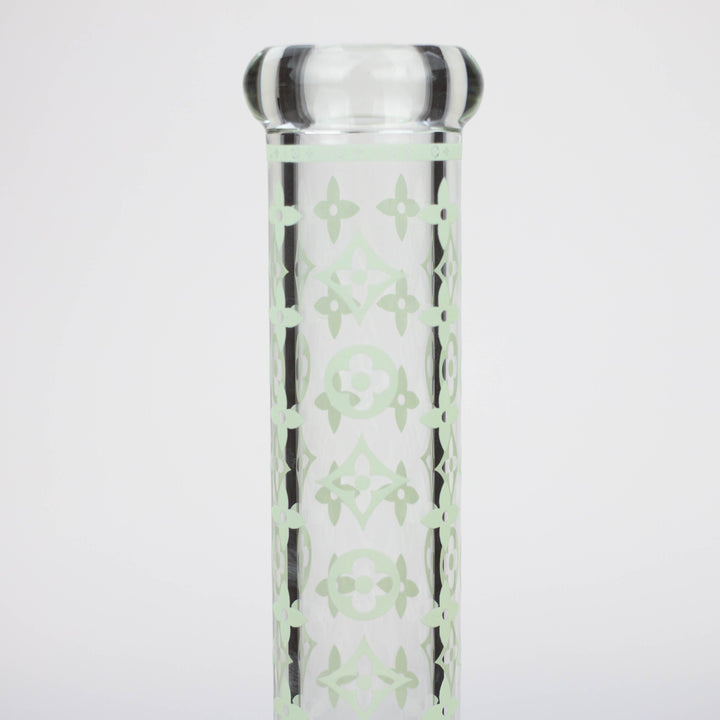 Luxury Pattern glow in the dark 7mm glass beaker pipes_4