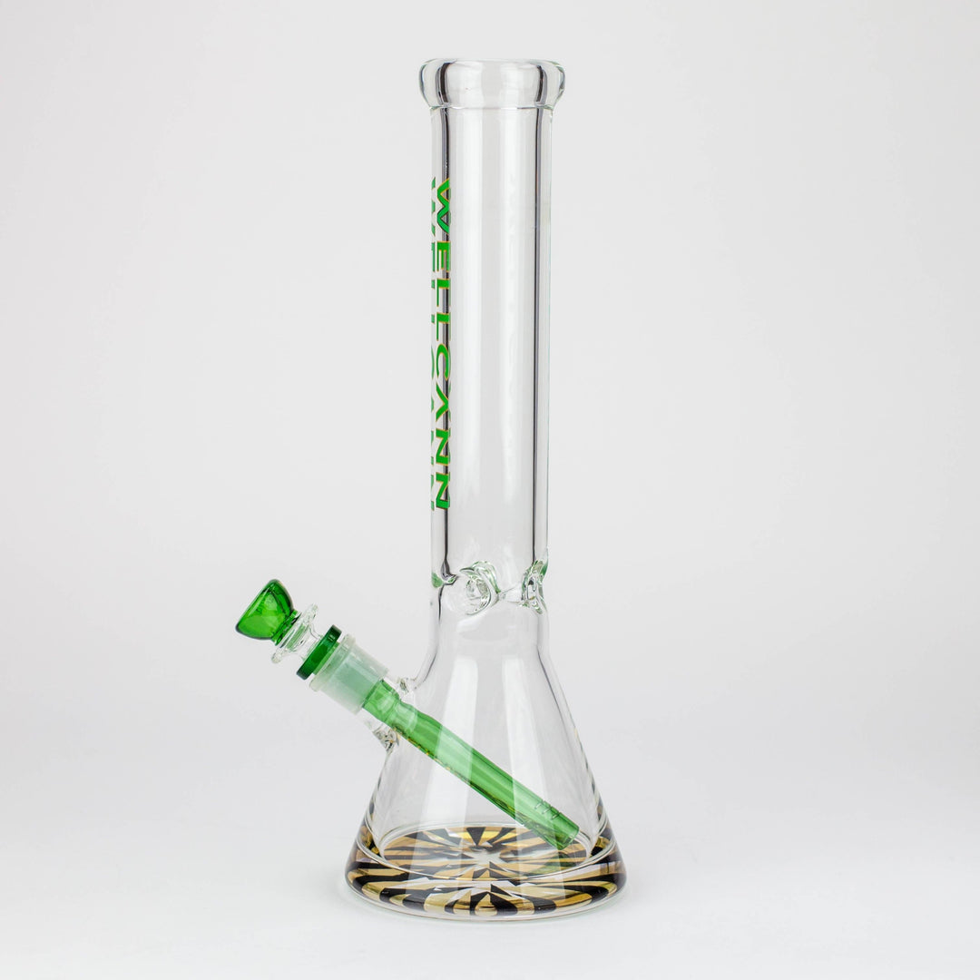 WellCann 14" 7 mm Thick beaker pipes with green logo and thick decal base_4