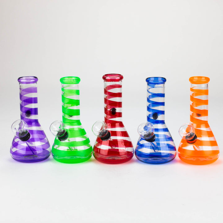 Assorted mini beaker glass water pipes 5"_0