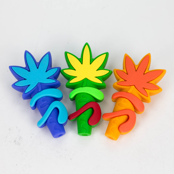 3" 710  marijuana Leaf Hand Pipes-Assorted_0