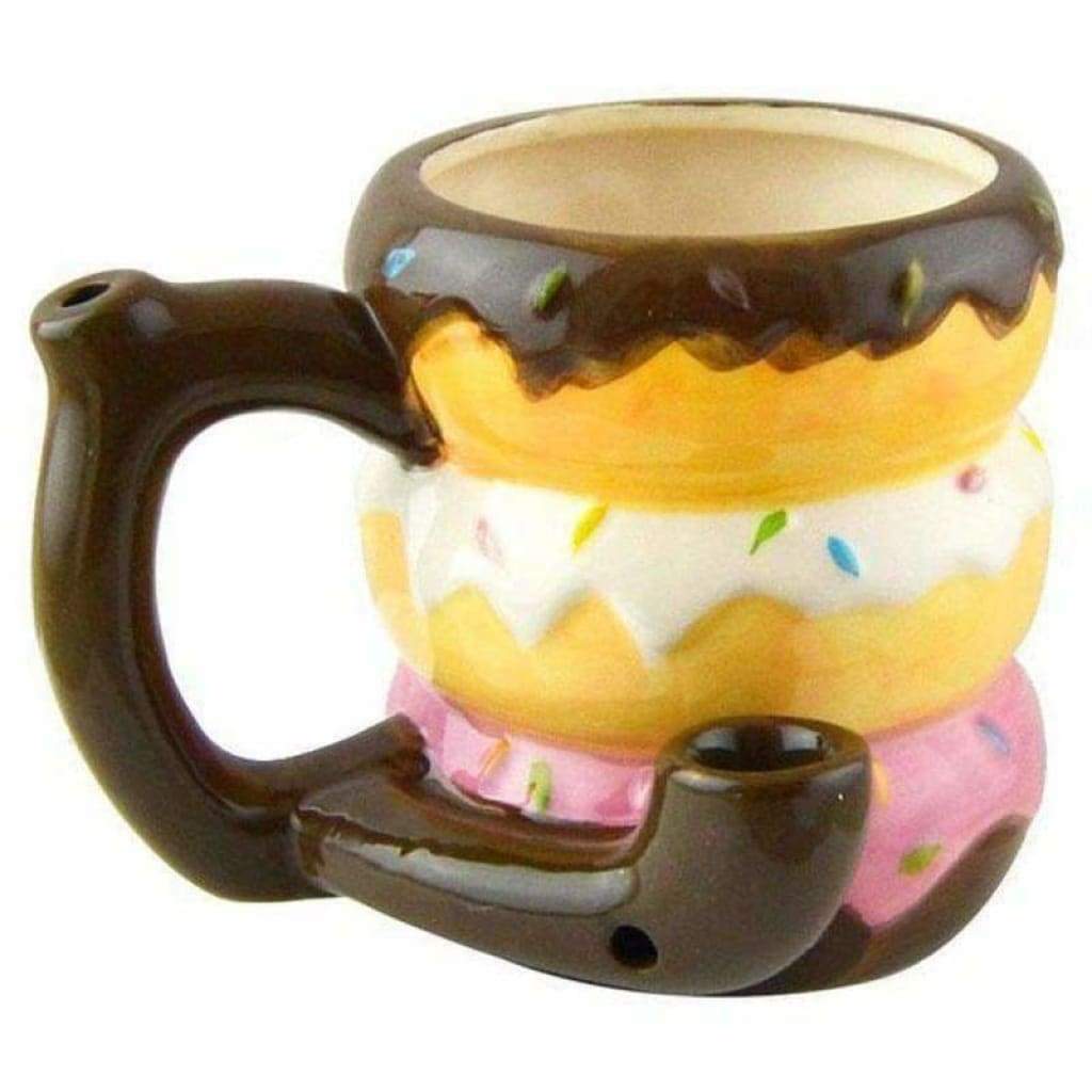 Doughnut Mug Slash Hand Pipe Ceramic 20 Oz Coffee Mug