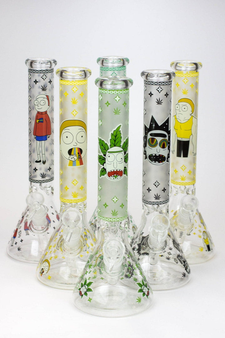 12" Cartoon glass water bong-Glow in the dark