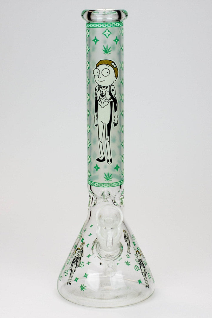 12" Cartoon glass water bong-Glow in the dark