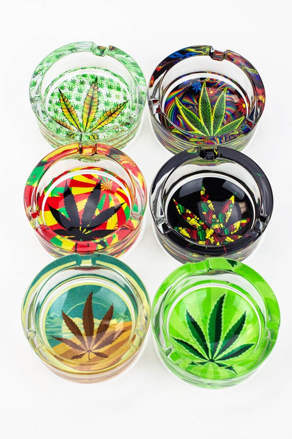 Round glass ashtray Box of 6