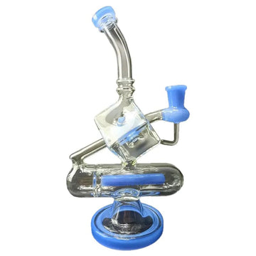 9" Cube Glass Recycler Dab Rig
