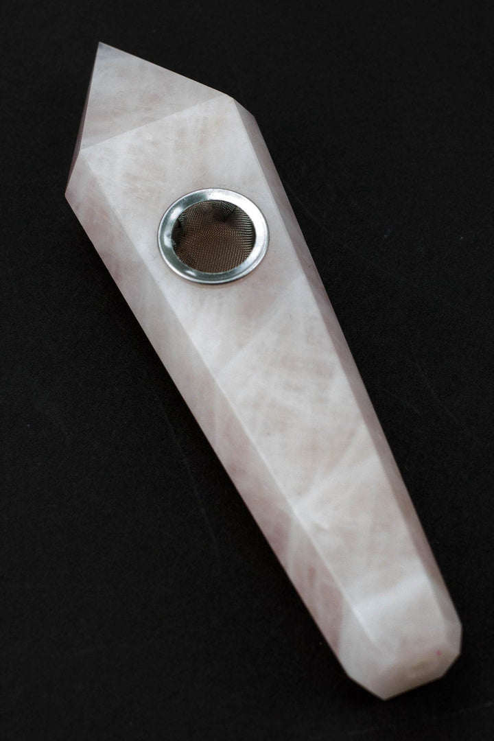 Acid secs pink rose quartz smoking pipe – Mile High Glass Pipes