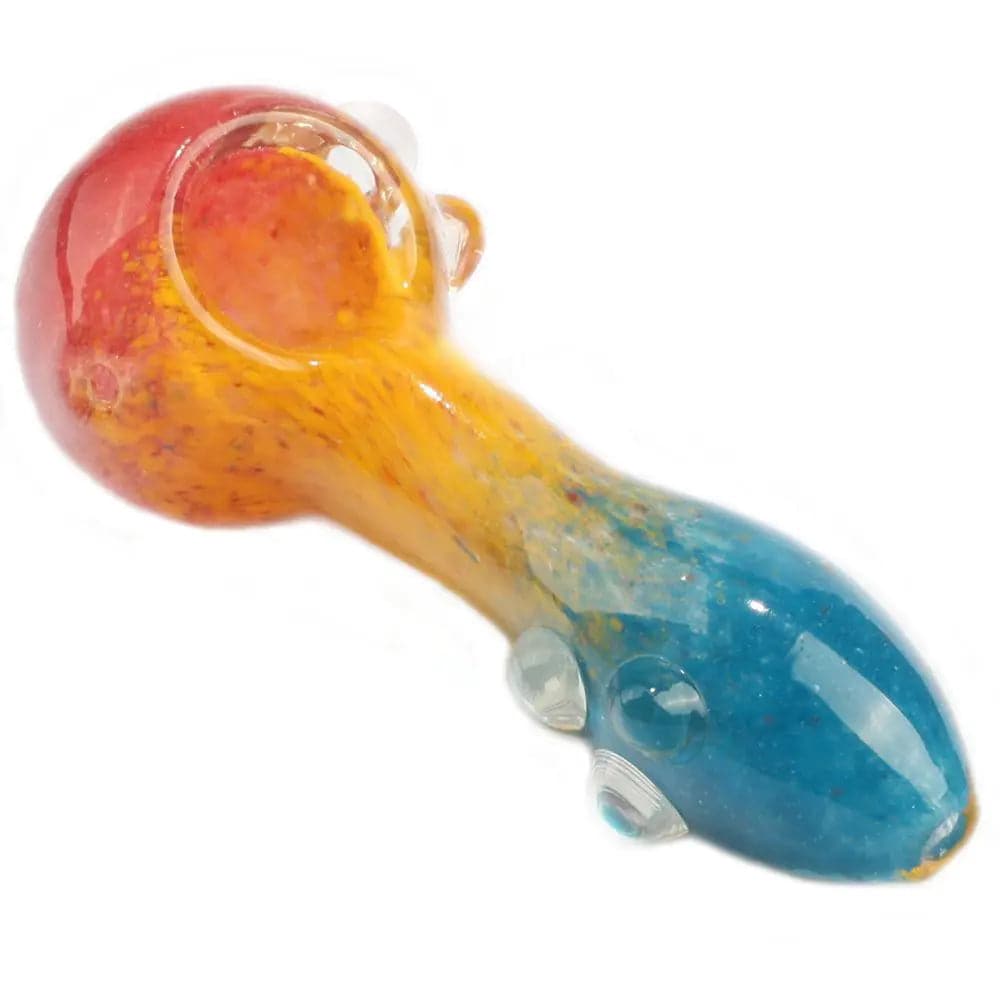 4.5" Three-Toned Dichroic Glass Pipe with Marble Grip