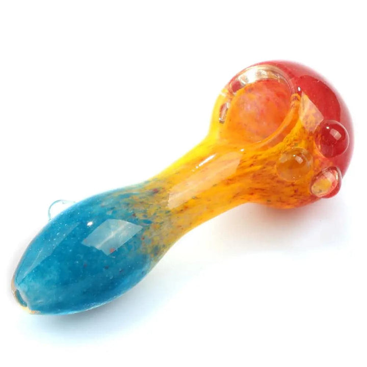 4.5" Three-Toned Dichroic Glass Pipe with Marble Grip