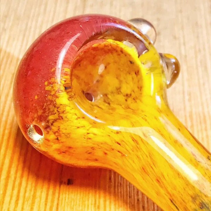 4.5" Three-Toned Dichroic Glass Pipe with Marble Grip