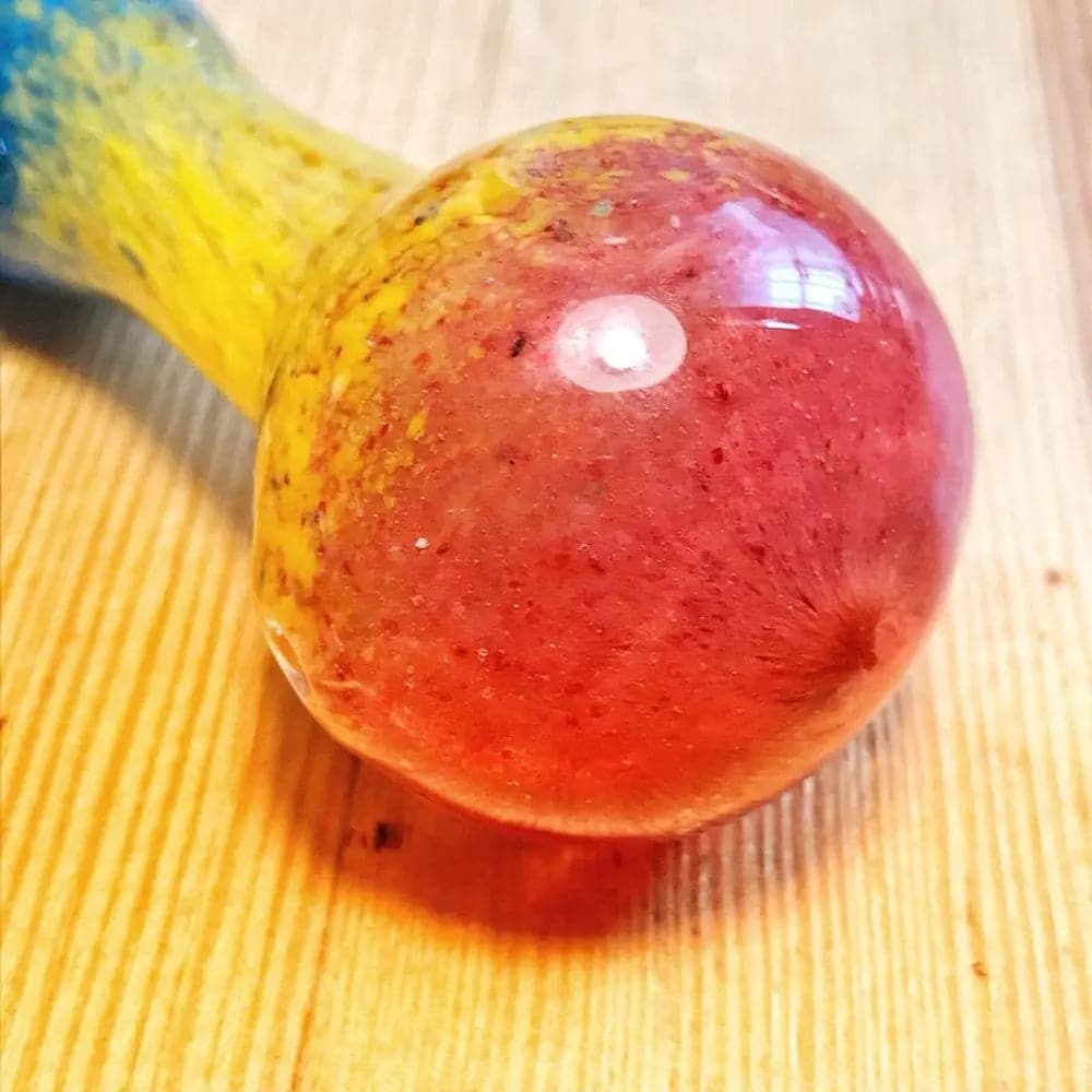 4.5" Three-Toned Dichroic Glass Pipe with Marble Grip