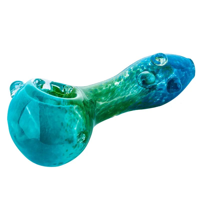 4.5" Three-Toned Dichroic Glass Pipe with Marble Grip