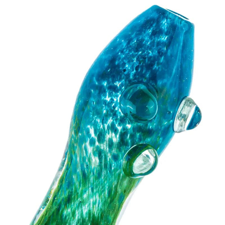 4.5" Three-Toned Dichroic Glass Pipe with Marble Grip