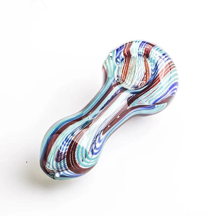 Glass Spoon Pipe w/ Stripes