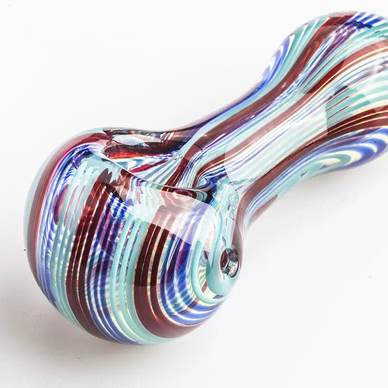 Glass Spoon Pipe w/ Stripes