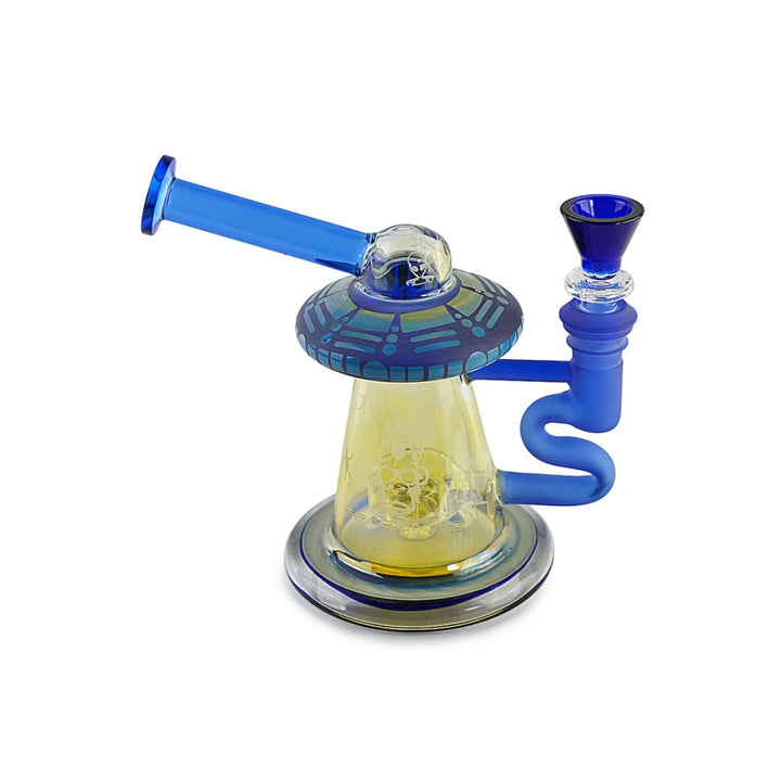 Space King Glass Water Pipe - Compact Recycler With Unique Ufo Design