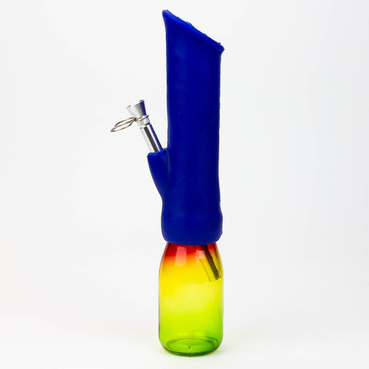 Silicone water bong with glass base_4